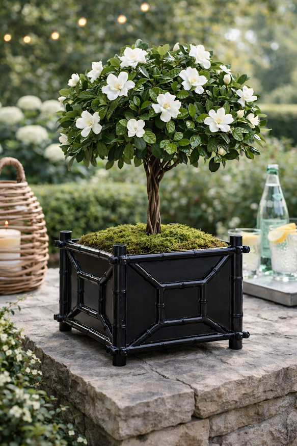 Black Bamboo Box Planter