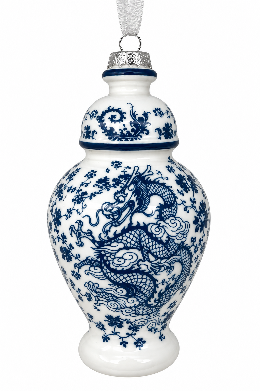 Blue & White Dragon Jar Ornament