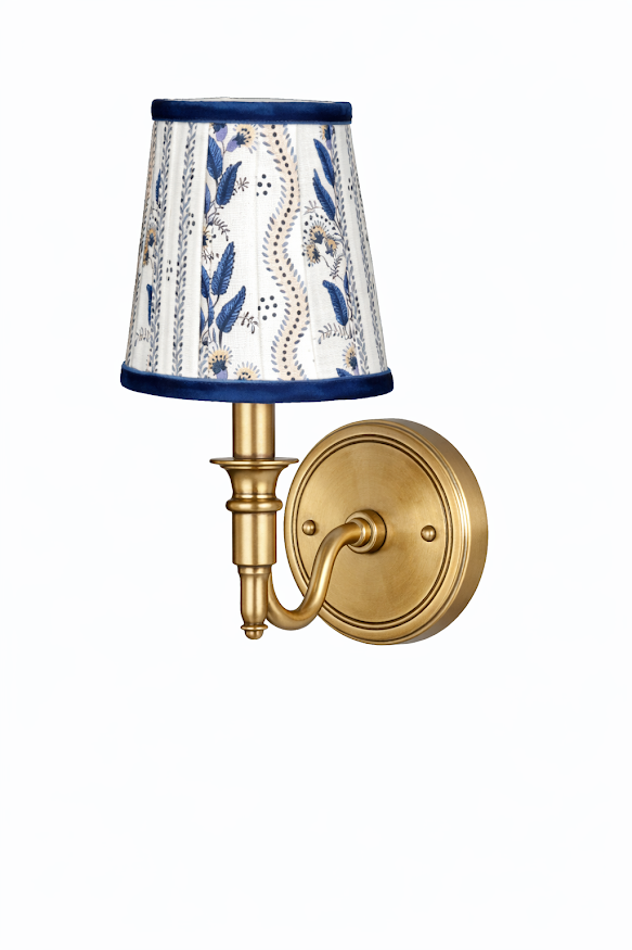 Blue Velvet Trellis Sconce Shade
