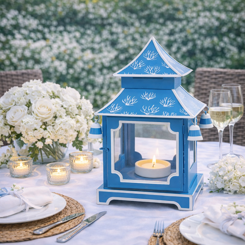 Blue & White Pagoda Lantern (4 Sizes)