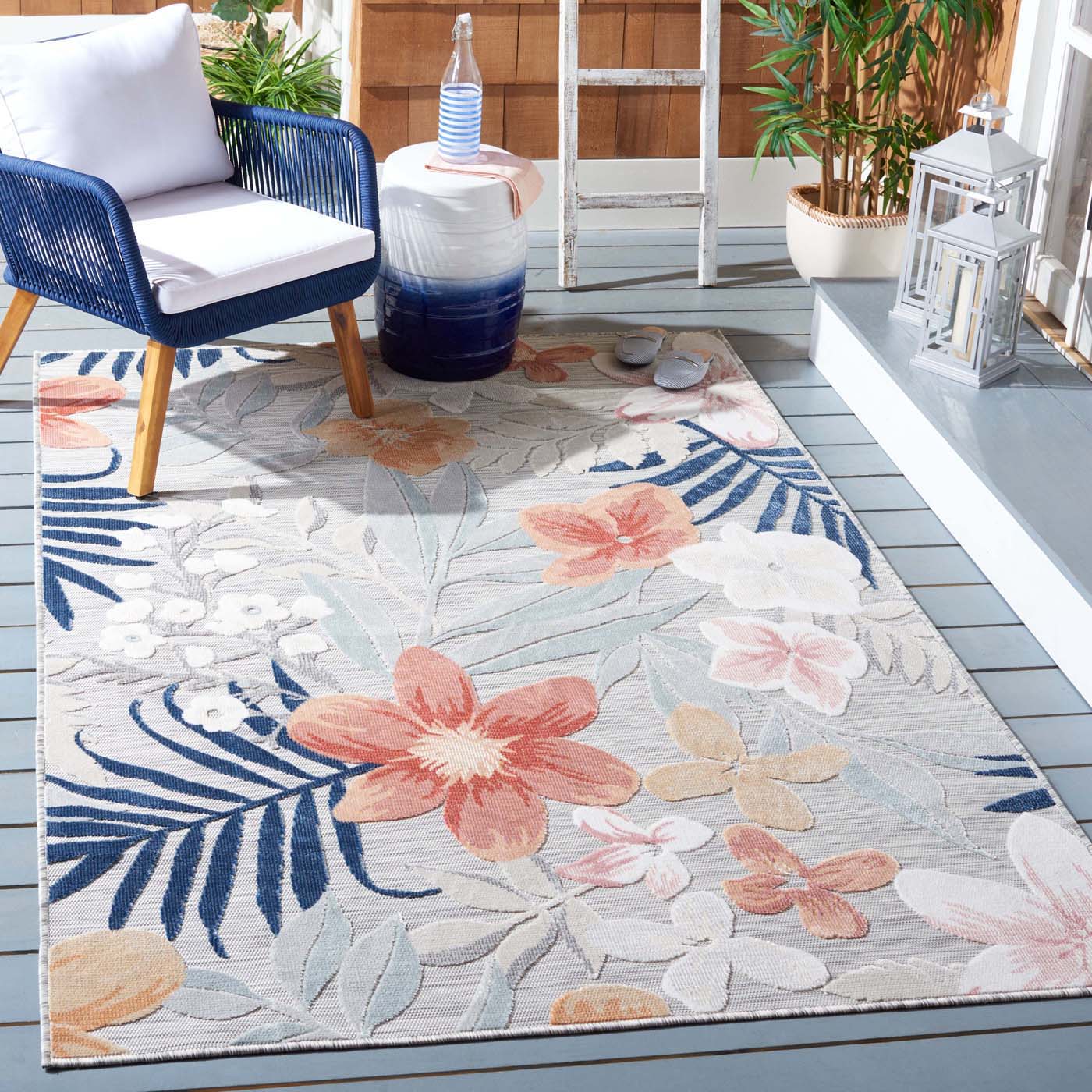 Safavieh Cabana 454 Rug, CBN454 - GREY / RUST