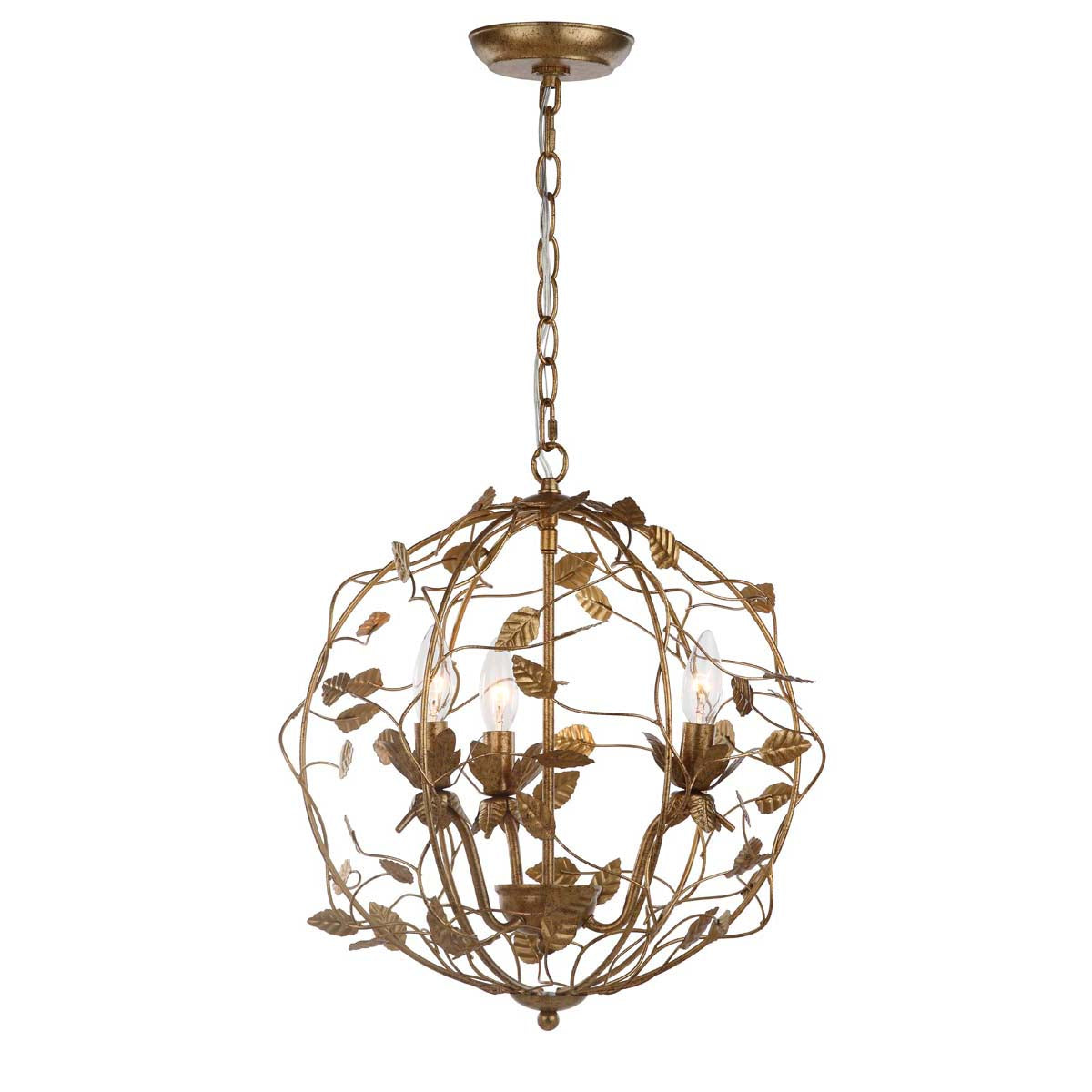 Safavieh Austen Cage Chandelier, CHA4007 - Gold Leaf