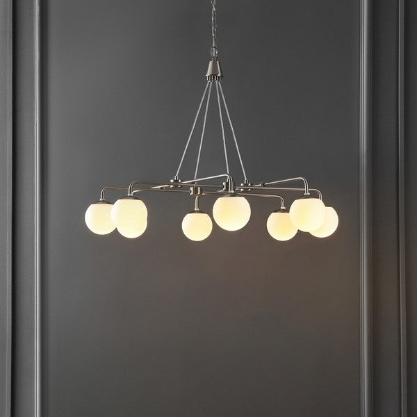 Safavieh Denneau 8Lt 36" Chandelier, CHA4058 - Brushed Nickle