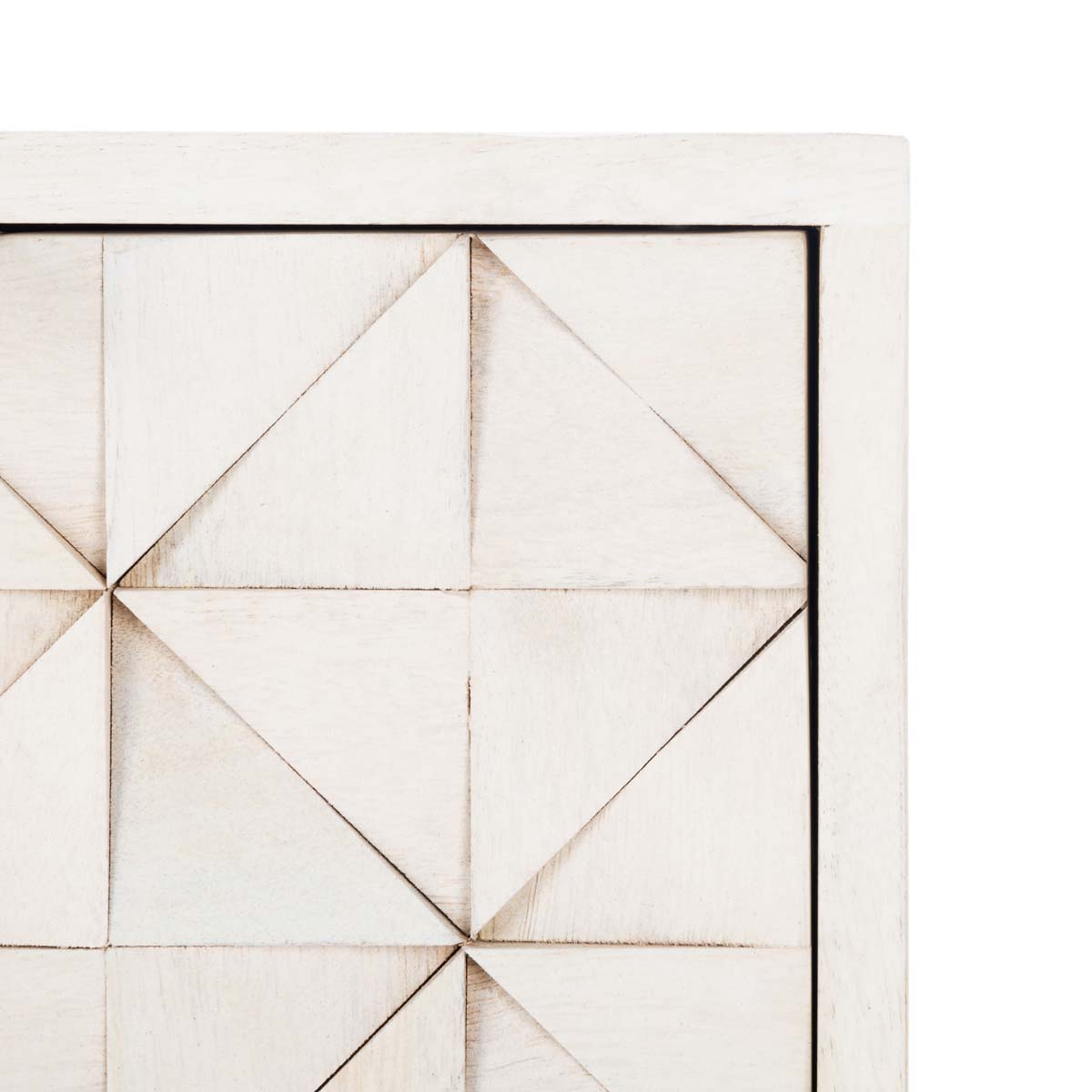 Zinnia 3 Drawer Chest | Safavieh - White Washed / Brass