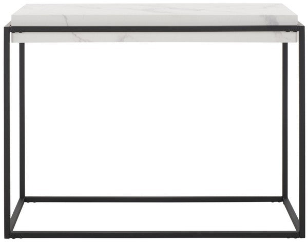 Edgefield Console Table, CNS7004 | Safavieh - White Marble / Black