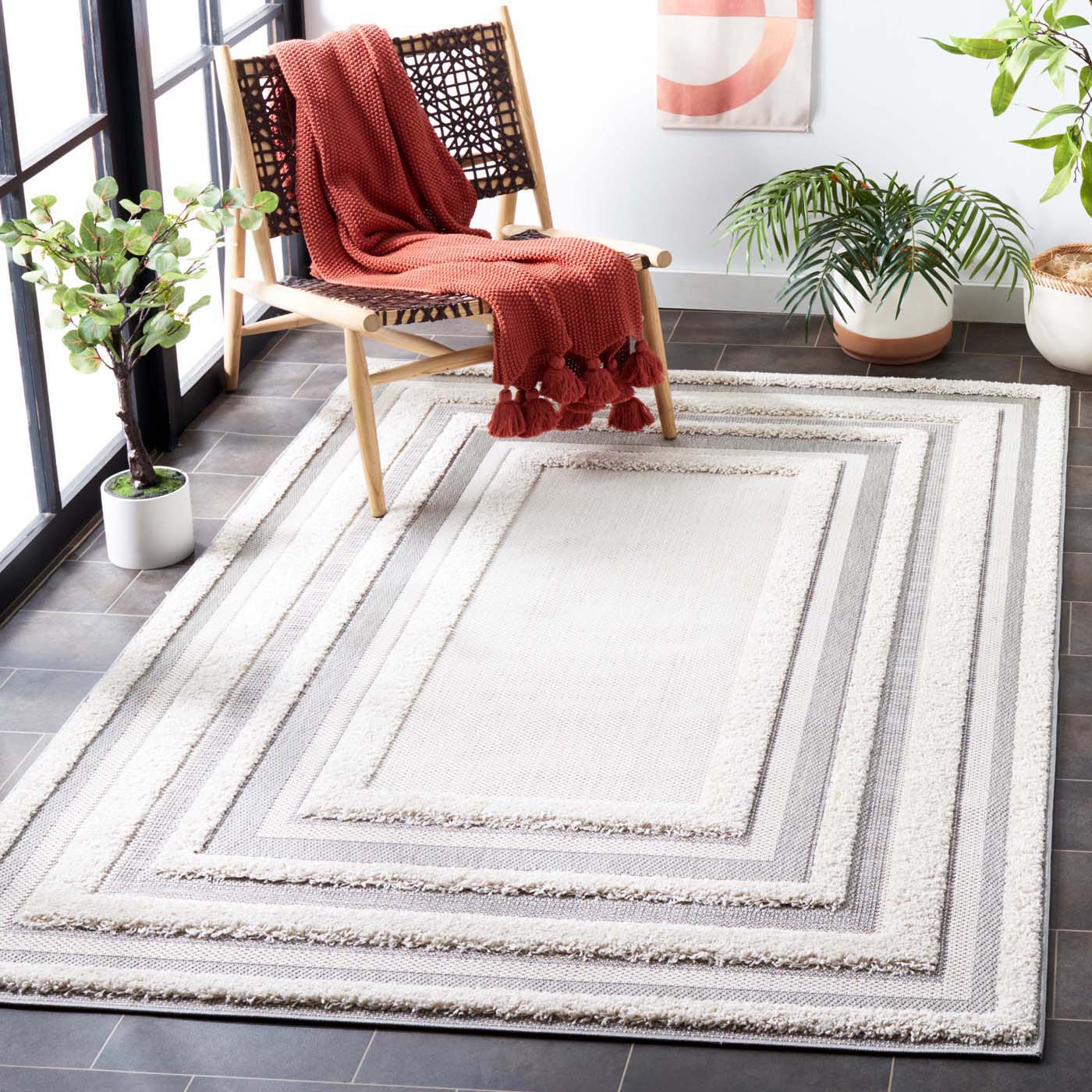 Safavieh Cottage 214 Rug, COT214 - Ivory / Grey