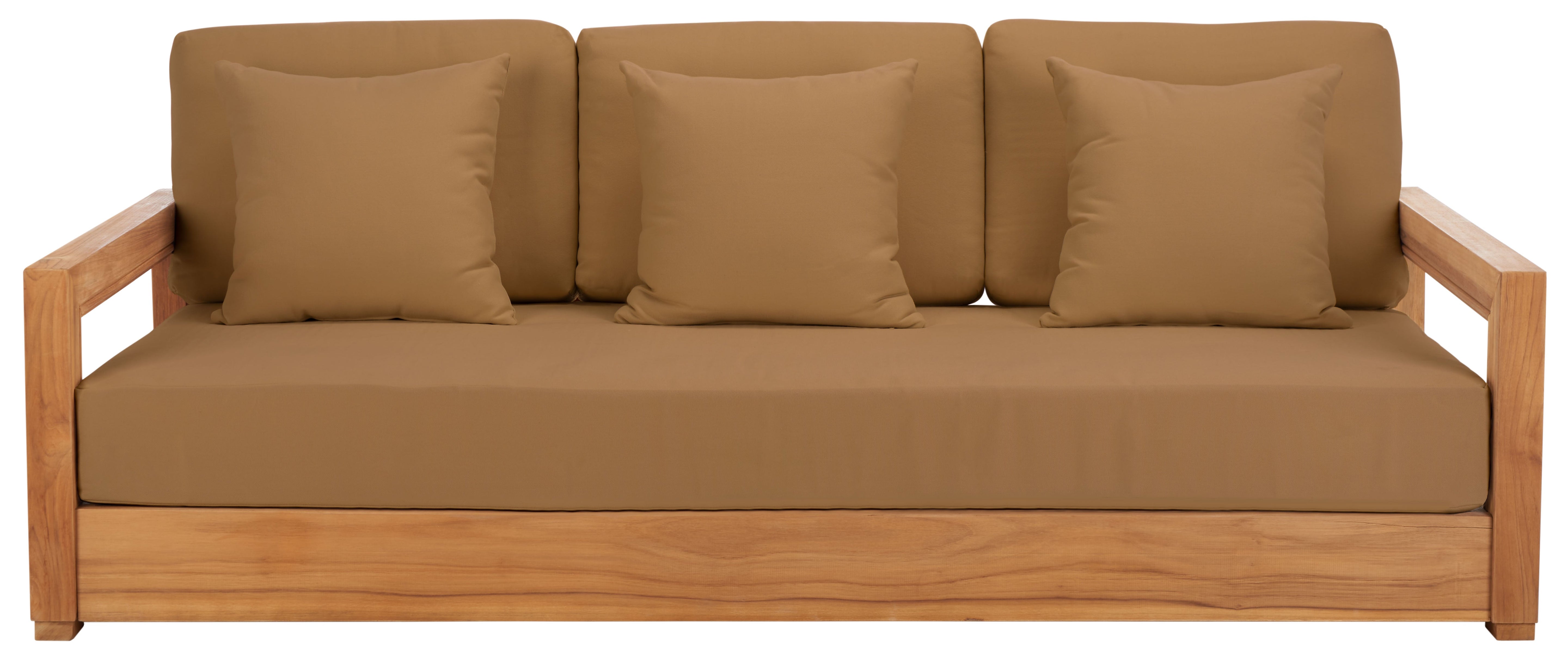 Montford 3-Seat Sofa | Safavieh Couture - CPT1004 - Natural Teak / Brown