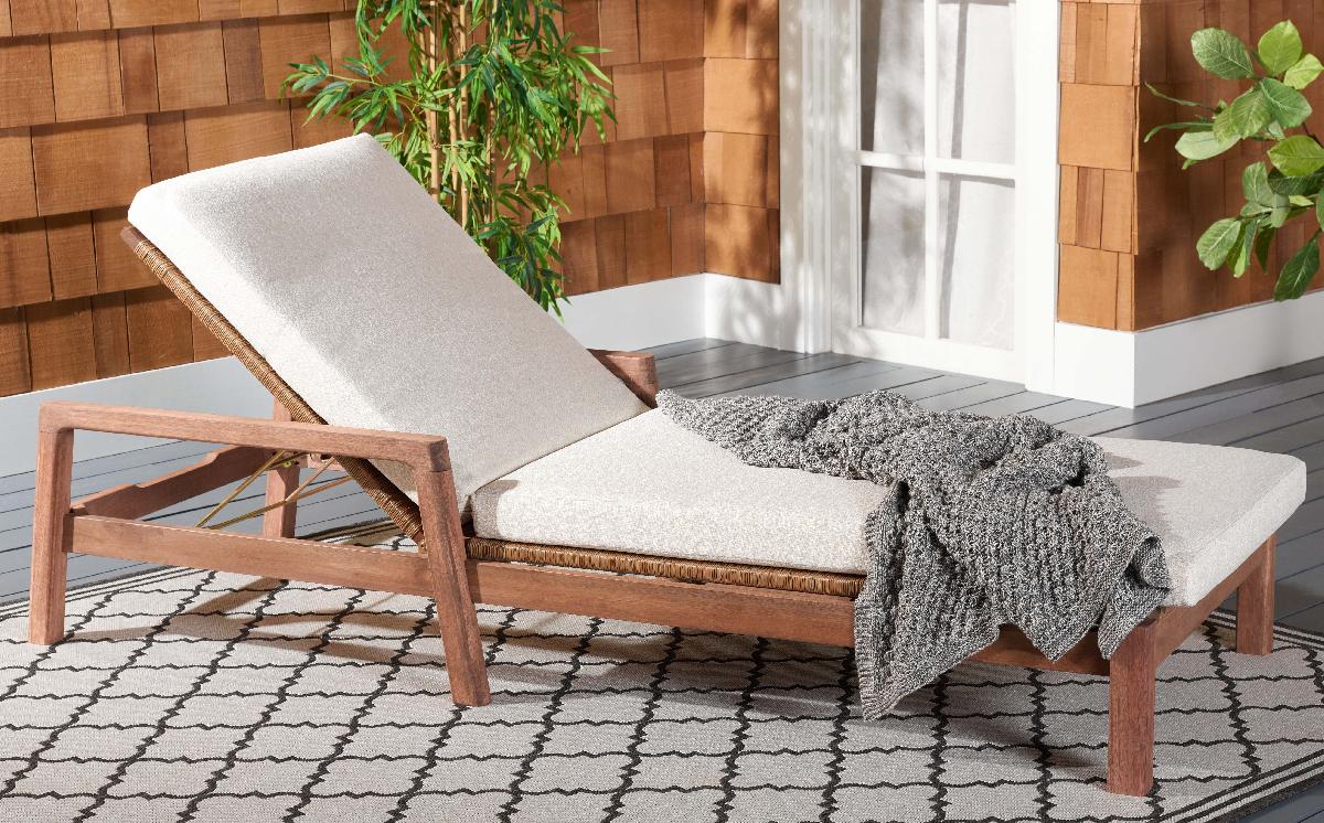 Safavieh Couture Donnamaria Wicker Sun Lounger, CPT1027 - Natural / White