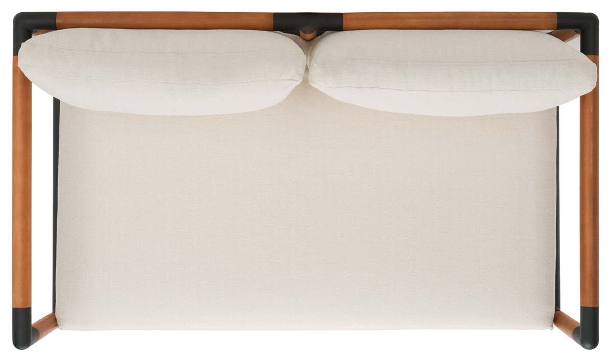 Safavieh Couture Tommy Metal And Wood Patio Sofa - Back / White