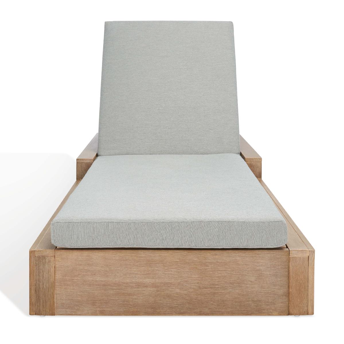 Safavieh Couture Lanai Wood Chaise Lounge Chair, CPT1039 - Brown / Light Grey