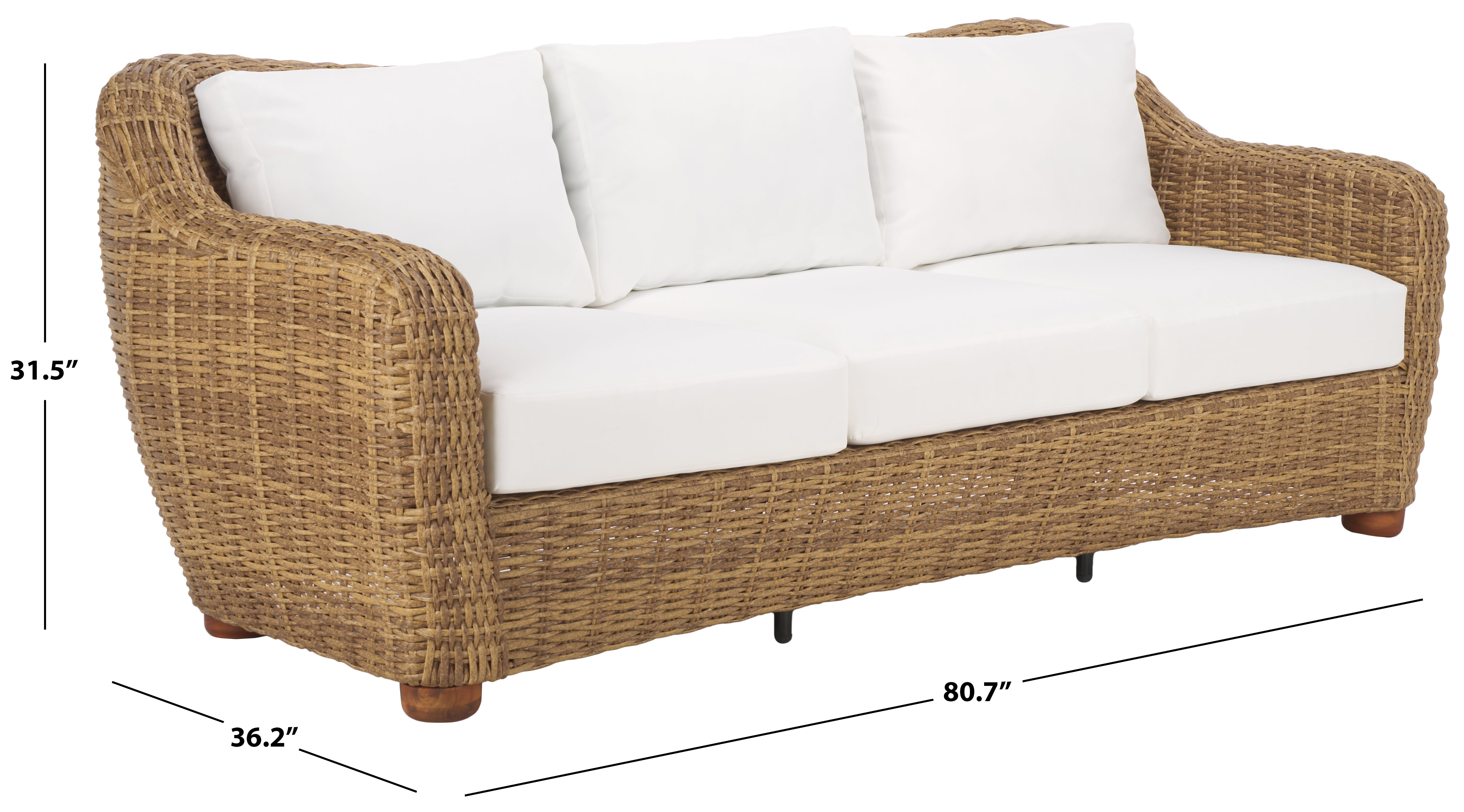 Melbourne Wicker Patio Sofa | Safavieh Couture - CPT2110