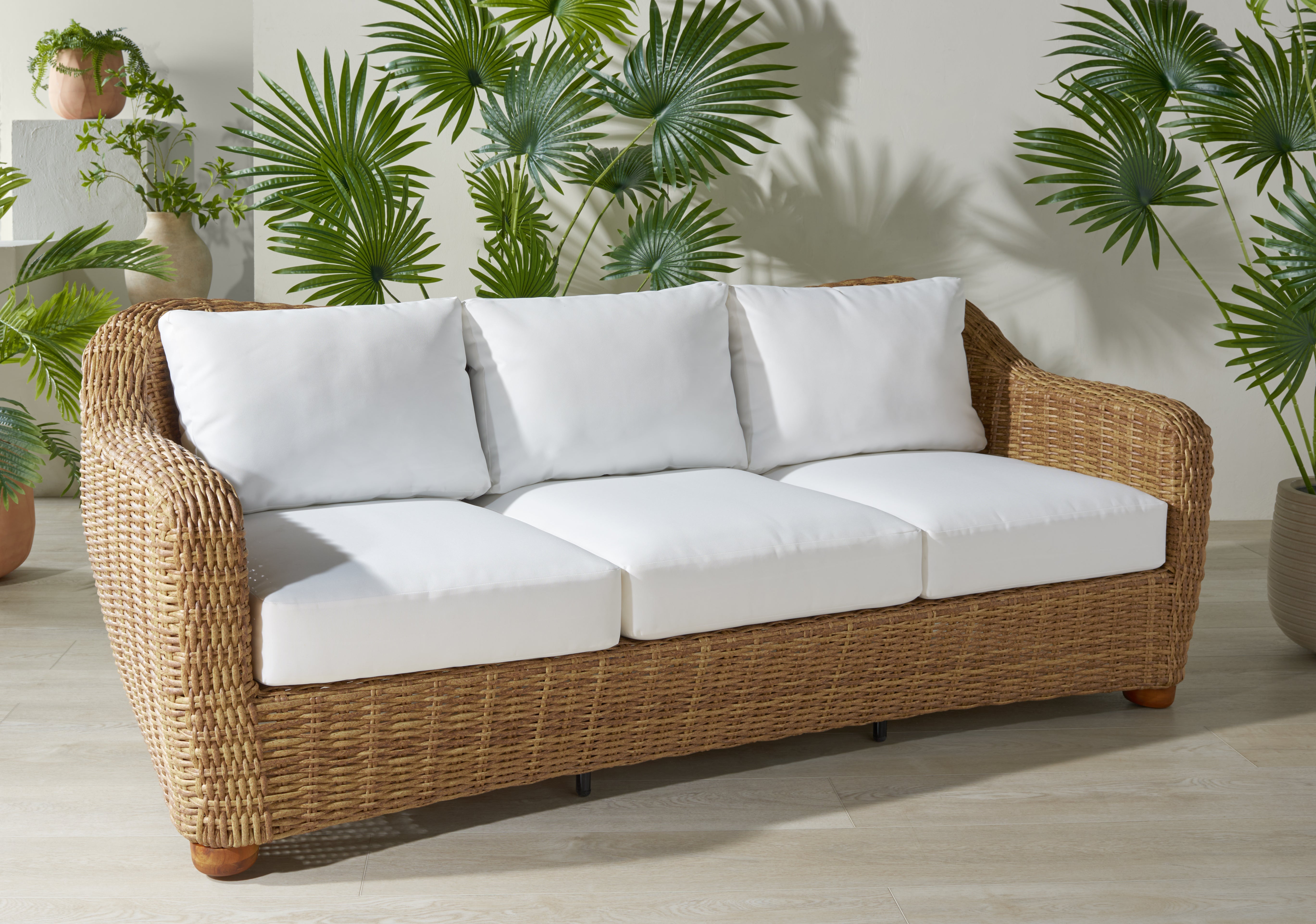 Melbourne Wicker Patio Sofa | Safavieh Couture - CPT2110