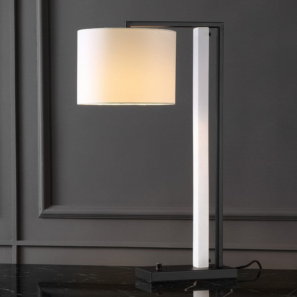 Safavieh Couture Katryna Alabaster And Metal Table Lamp, CTL1058 - Black / White