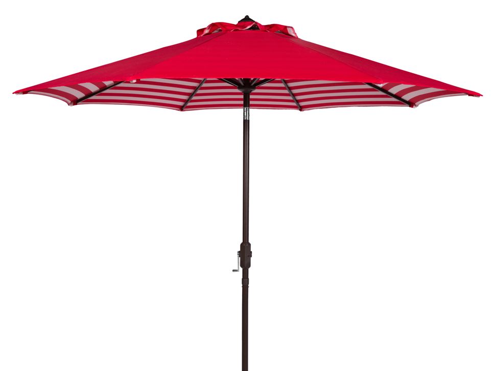 Athens Inside Out Striped 9Ft Crank Outdoor Auto Tilt Umbrella | Safavieh - PAT8007