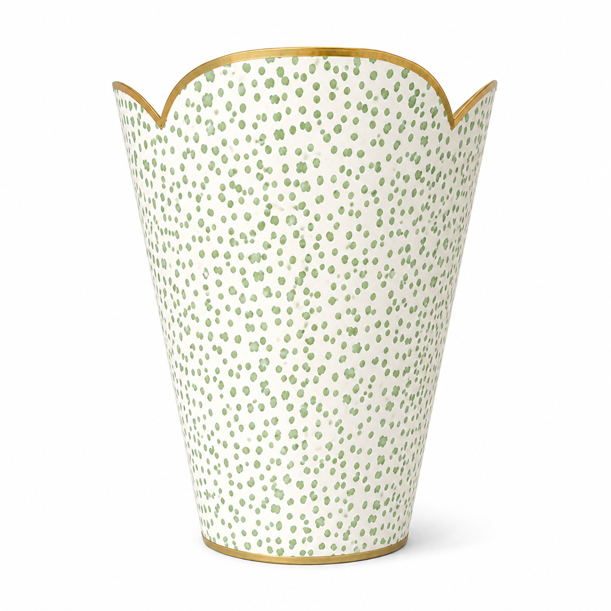 Green Polka Dot Wastepaper Basket: Final Sale
