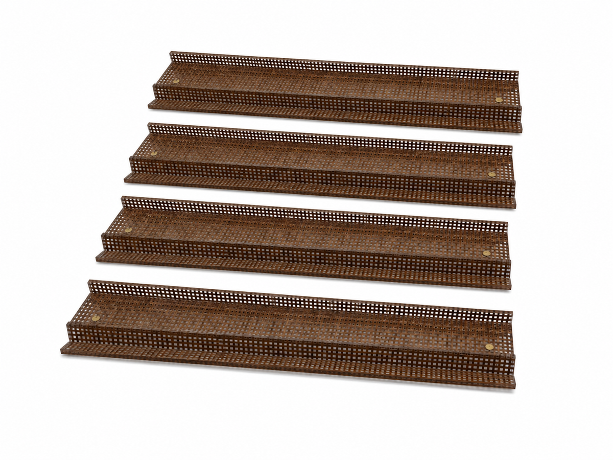 Horizon Mahjong Rack & Pusher | 20 Inches | Set of 4 | Chocolate Woven Rattan