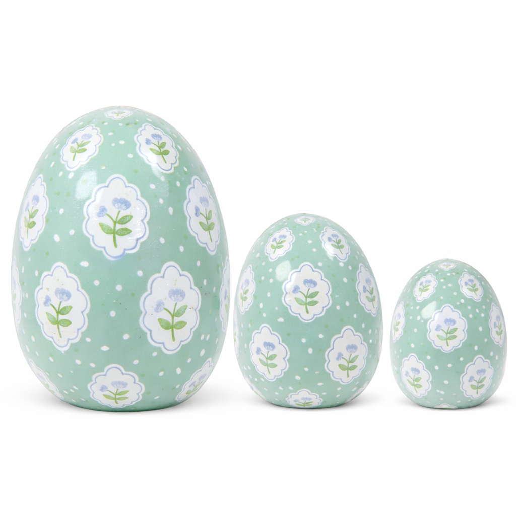 Sage Green Polka Dot & Tulip Egg