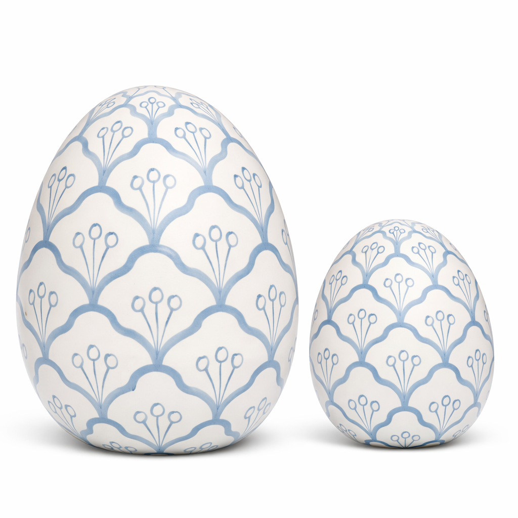 Soft Blue & White Trellis Egg