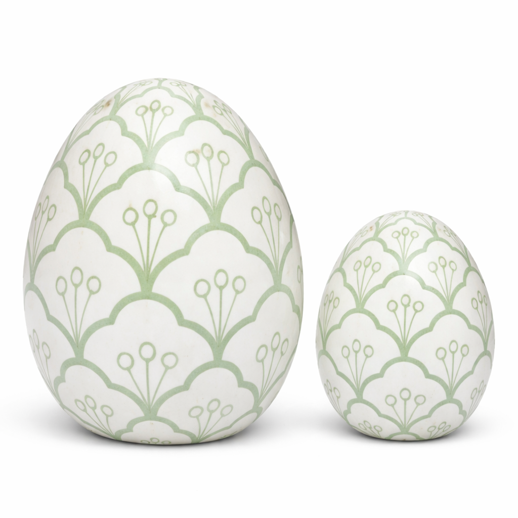 Green & White Trellis Egg
