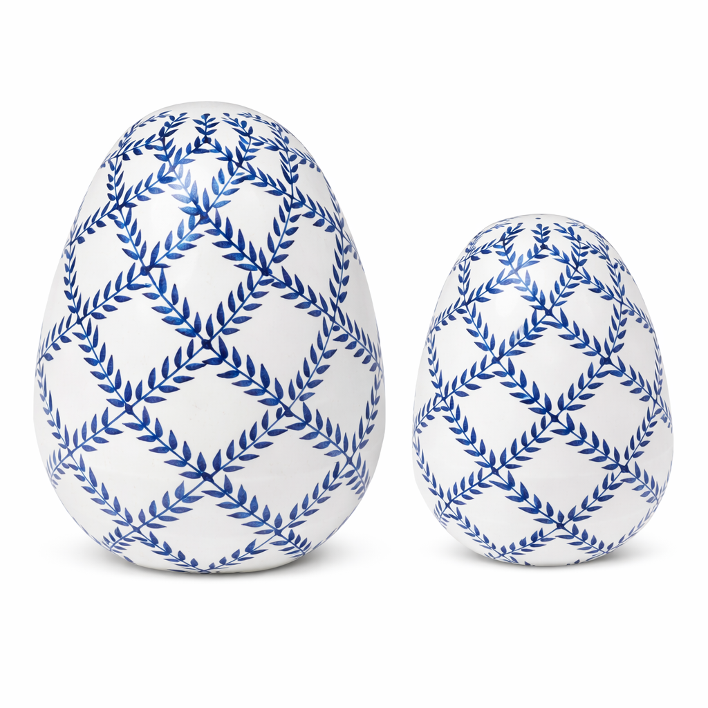 Navy & White lattice Egg