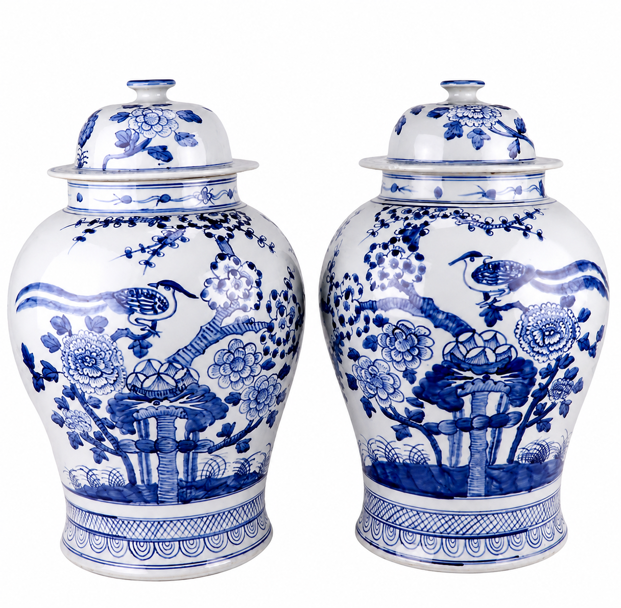 Pair of Bird Jars