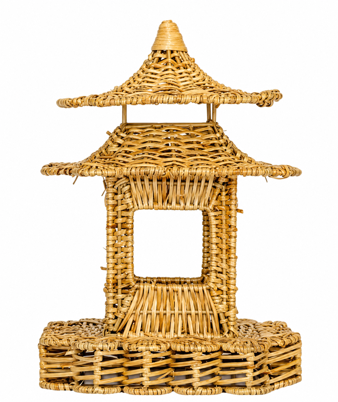 Natural Scalloped Wicker Pagoda (3 Sizes)