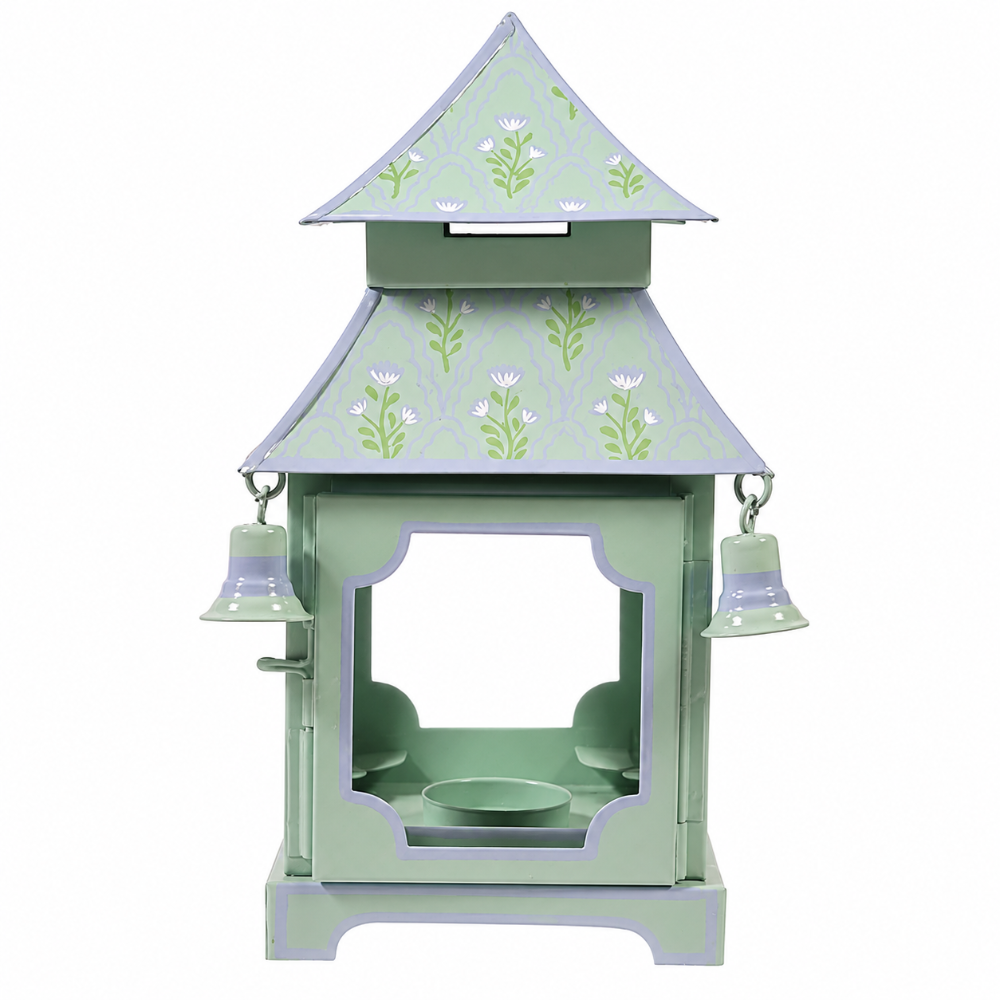 Sage Green & Lavender Tulip Pagoda Lantern (3 Sizes)