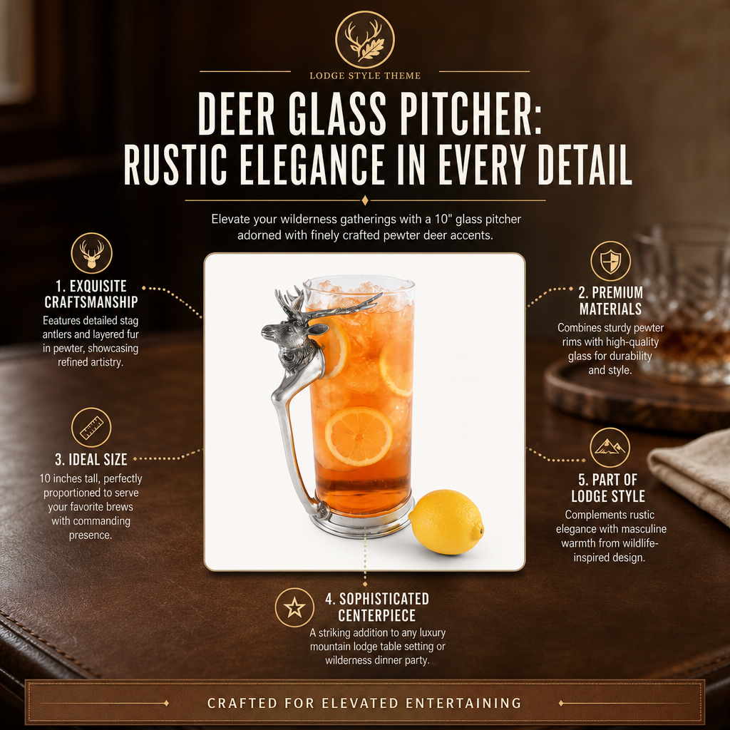 Deer Glass Pitcher
