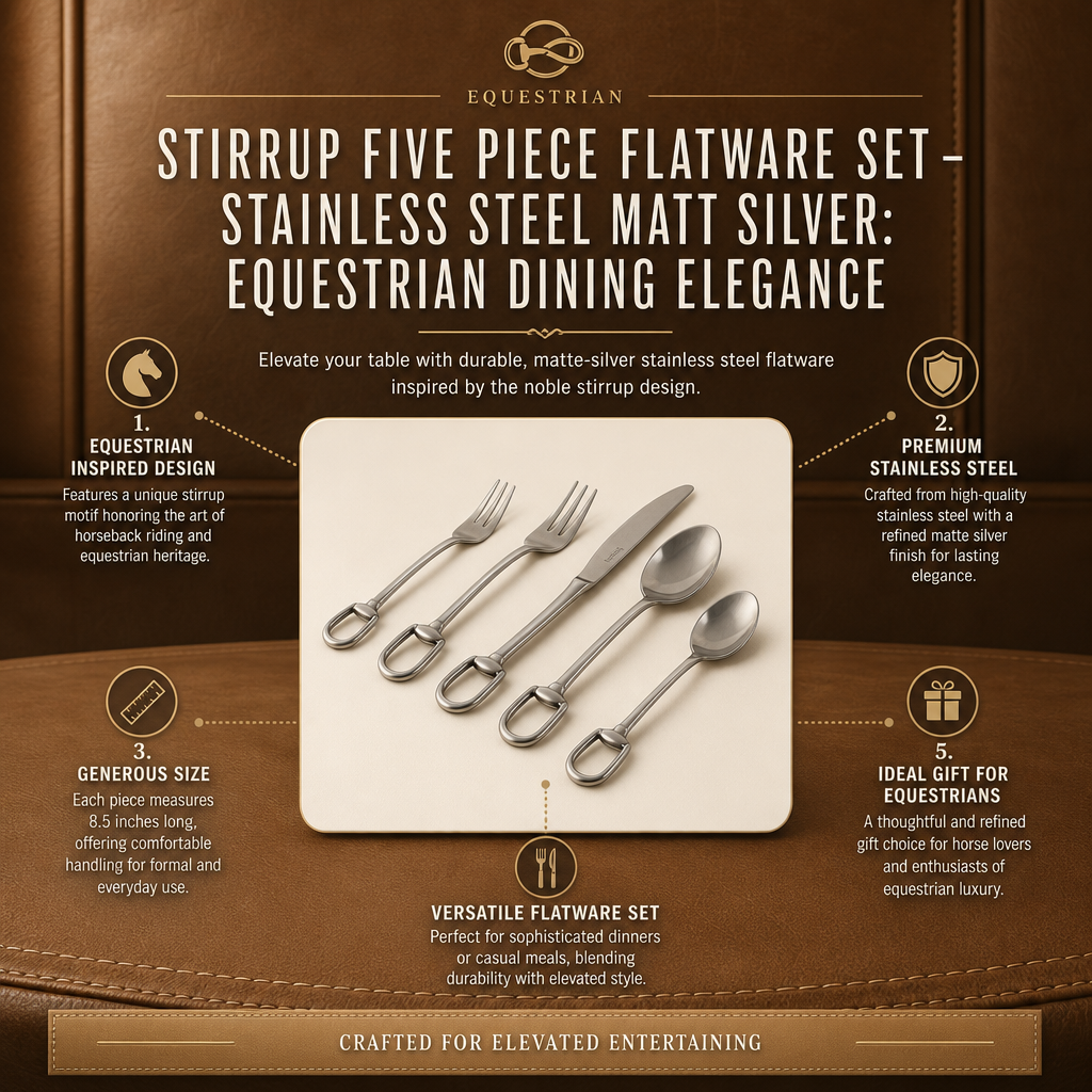 Stirrup Five piece Flatware Set - Stainless Steel Matt Silver