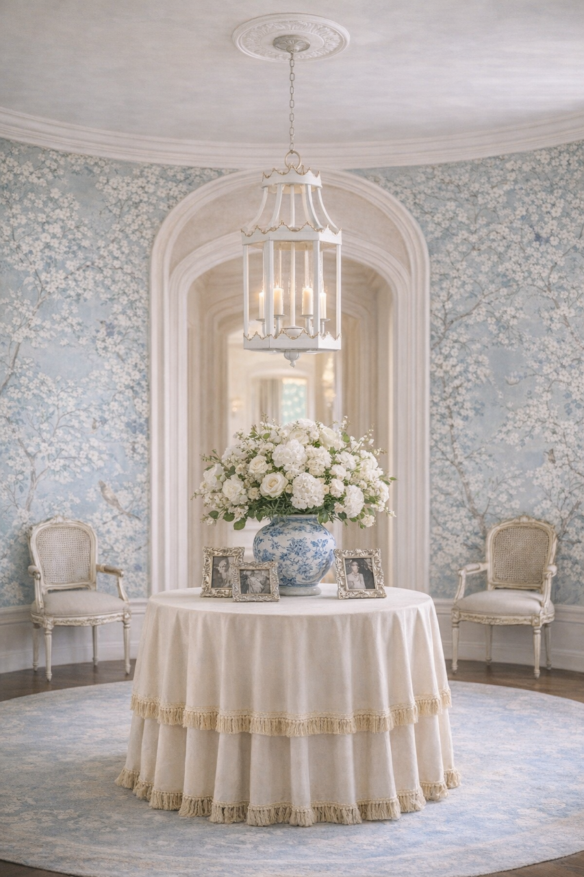 Ivory Scalloped Lantern