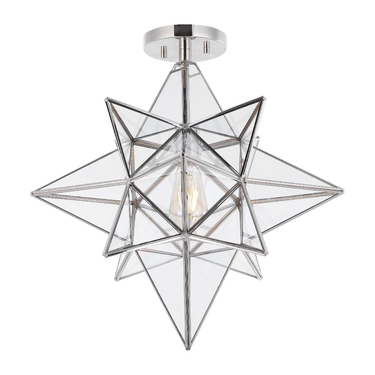 Safavieh Abrielle Flush Mount , FLU4081 - Brushed Nickel/White Glass