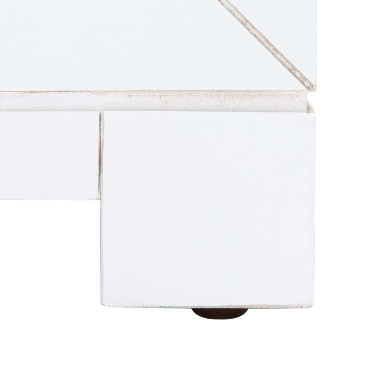 Raina Three Drawer Greek Key Night Stand | Safavieh - White / Silver
