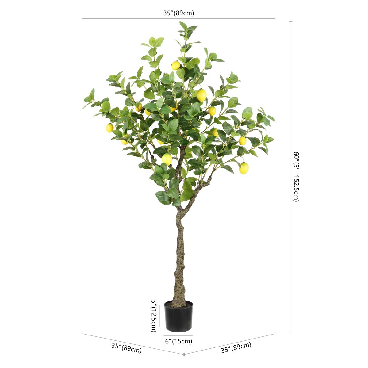 Safavieh Faux Lemon 60 Potted Tree , FXP2011 - Green