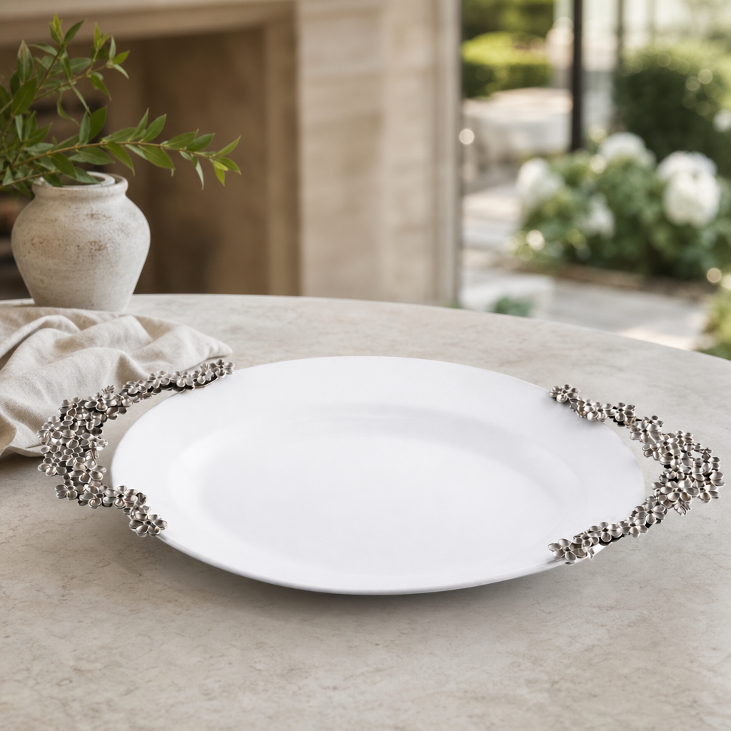 Lilacs Stoneware Serving Tray