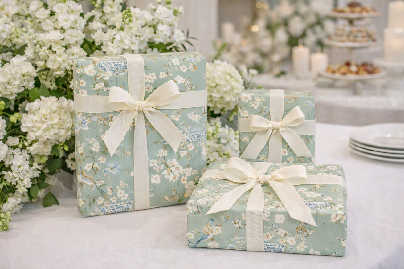 Pale Green Chinoiserie Gift Wrap