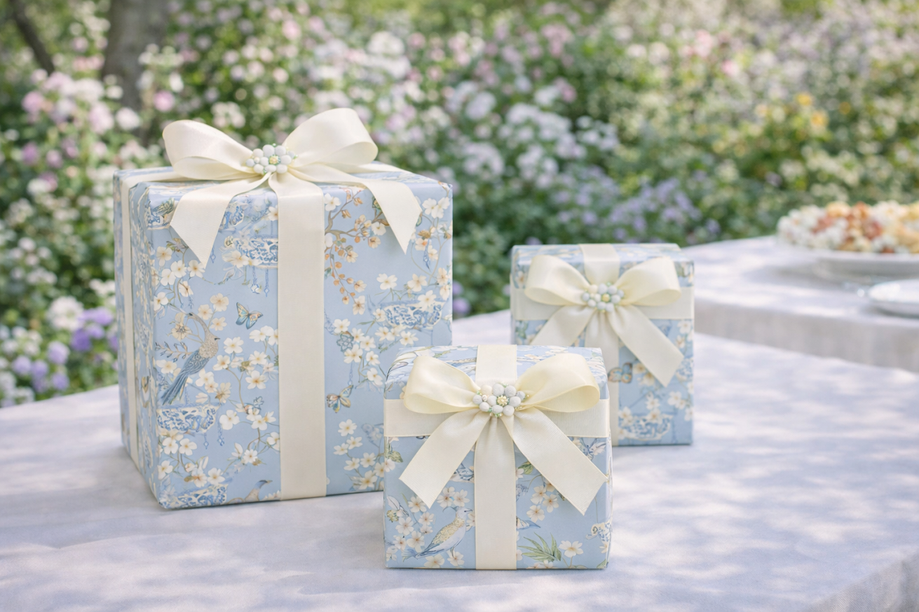 Pale Blue Chinoiserie Gift Wrap
