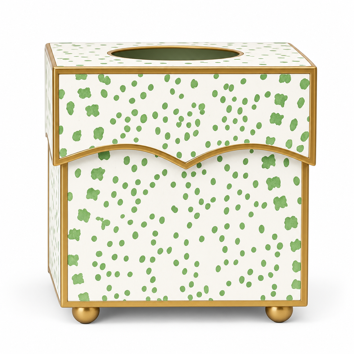 Green Polka Dot Wastepaper Basket & Tissue (2 Options)