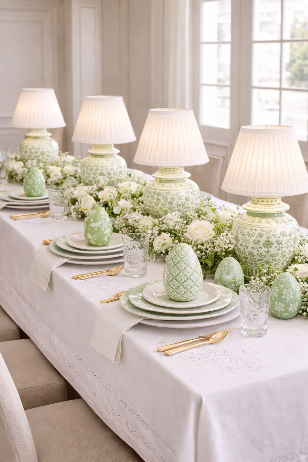 Green Porcelain Rechargeable Lamp