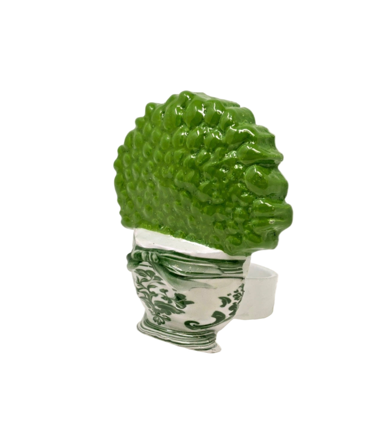 Green Topiary & Bow Set of 4 Napkin Ring