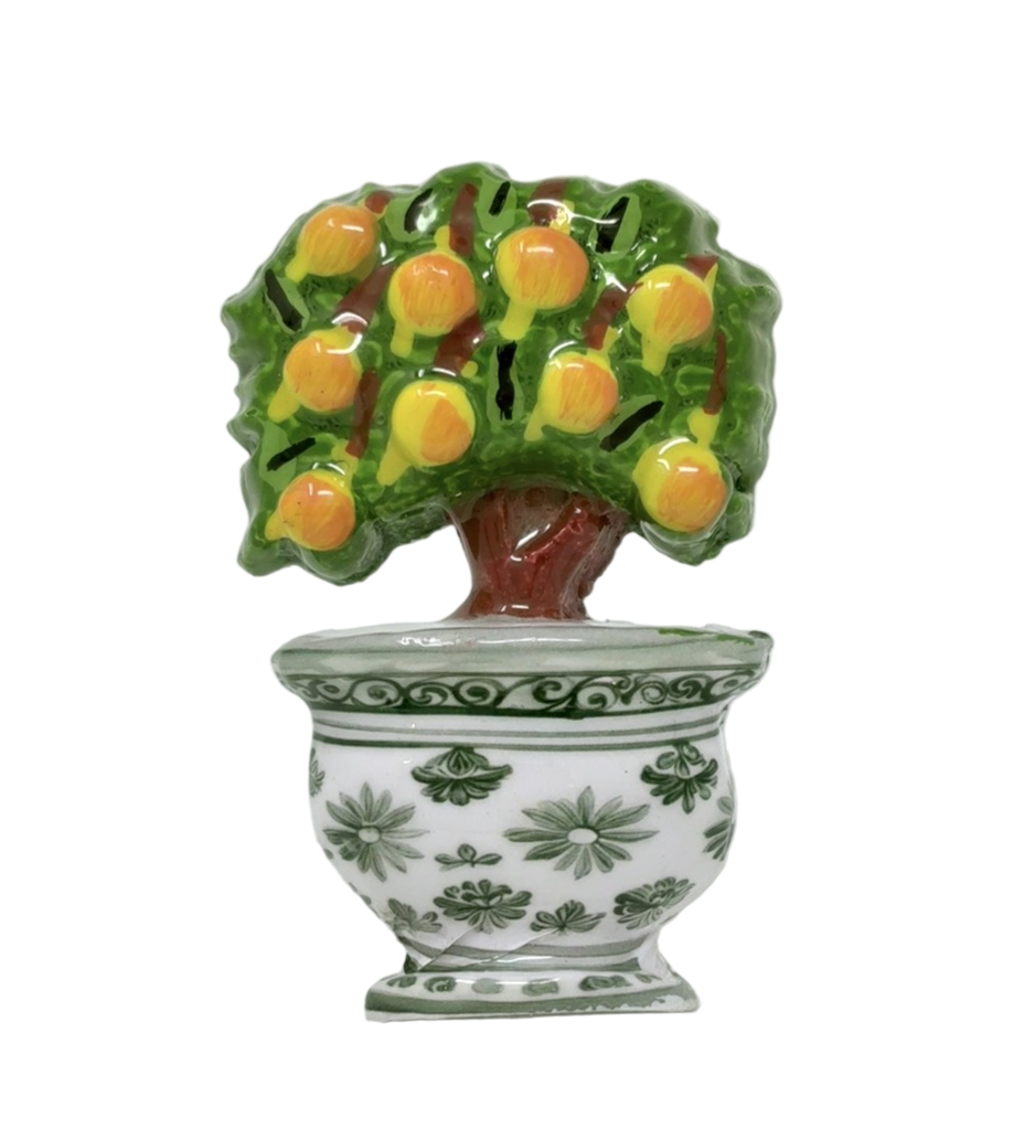 Green Cachepot Lemon Topiary Set of 4 Napkin Ring