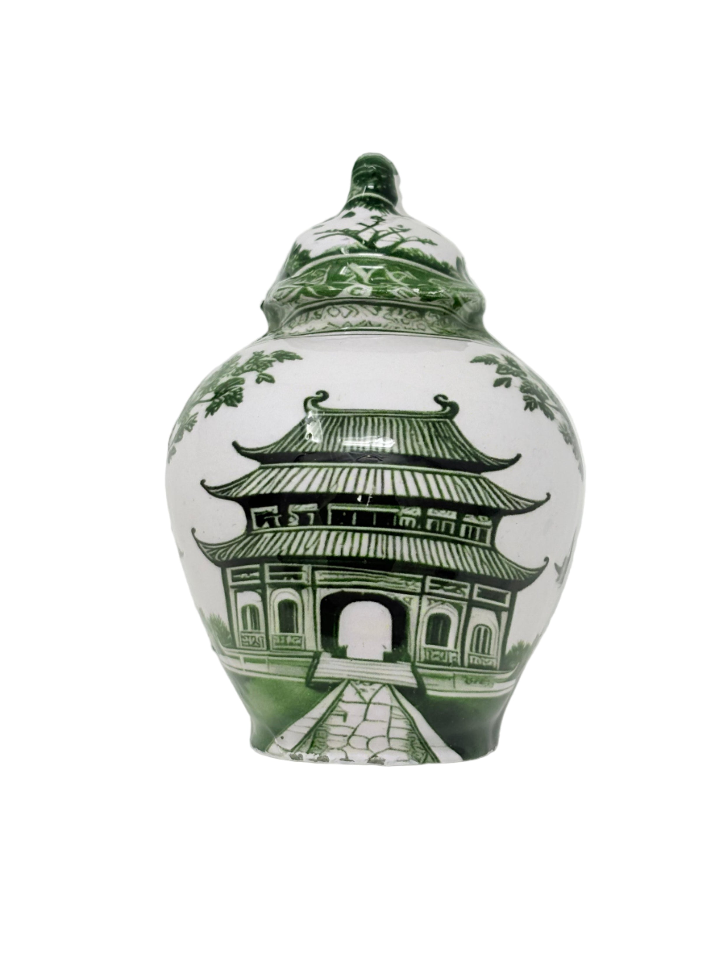 Green & White Pagoda Ginger Jar Napkin Ring