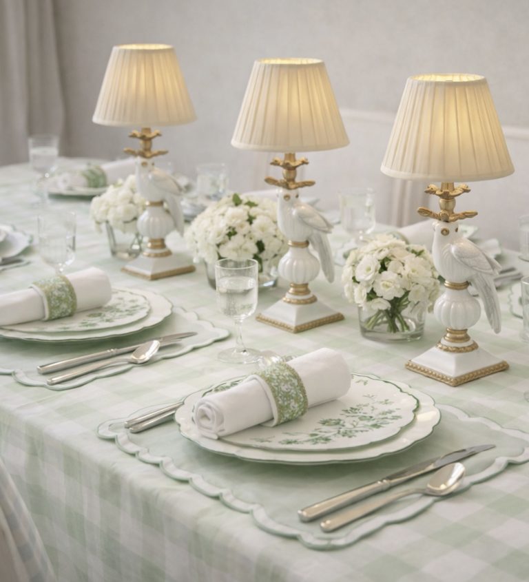 White & Gold Bird Rechargeable Lamp