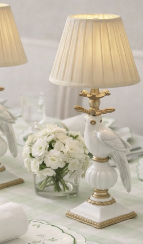 White & Gold Bird Rechargeable Lamp