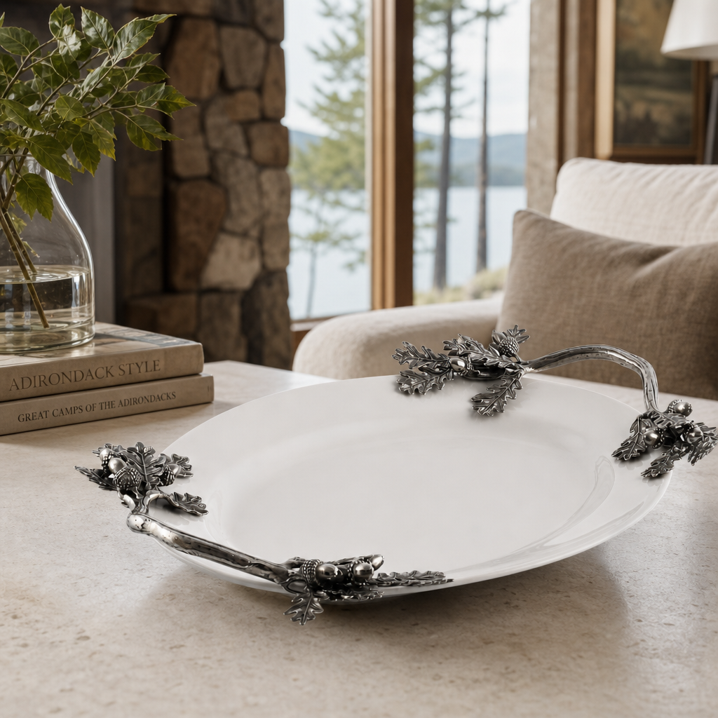 Acorn Oak & Leaf Stoneware Tray - Small