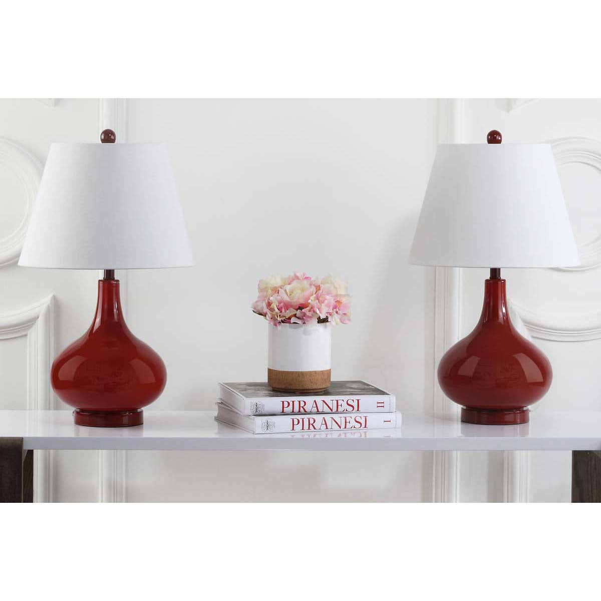 Safavieh Amy 24 Inch H Gourd Glass Lamp, LIT4087 - Red
