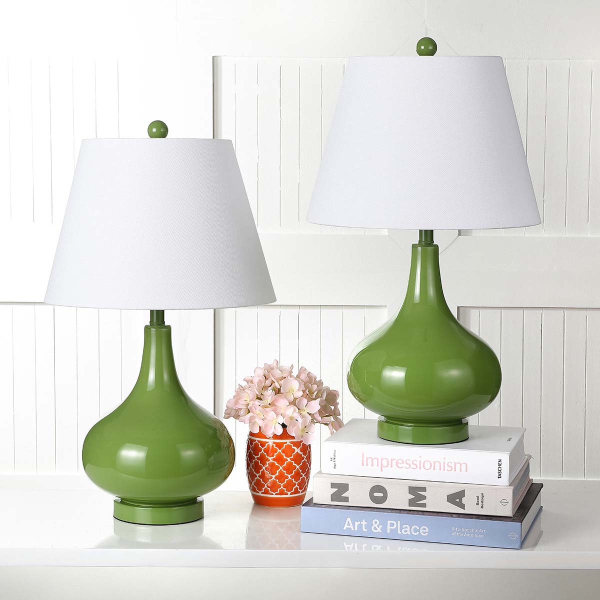 Safavieh Amy 24 Inch H Gourd Glass Lamp, LIT4087 - Green