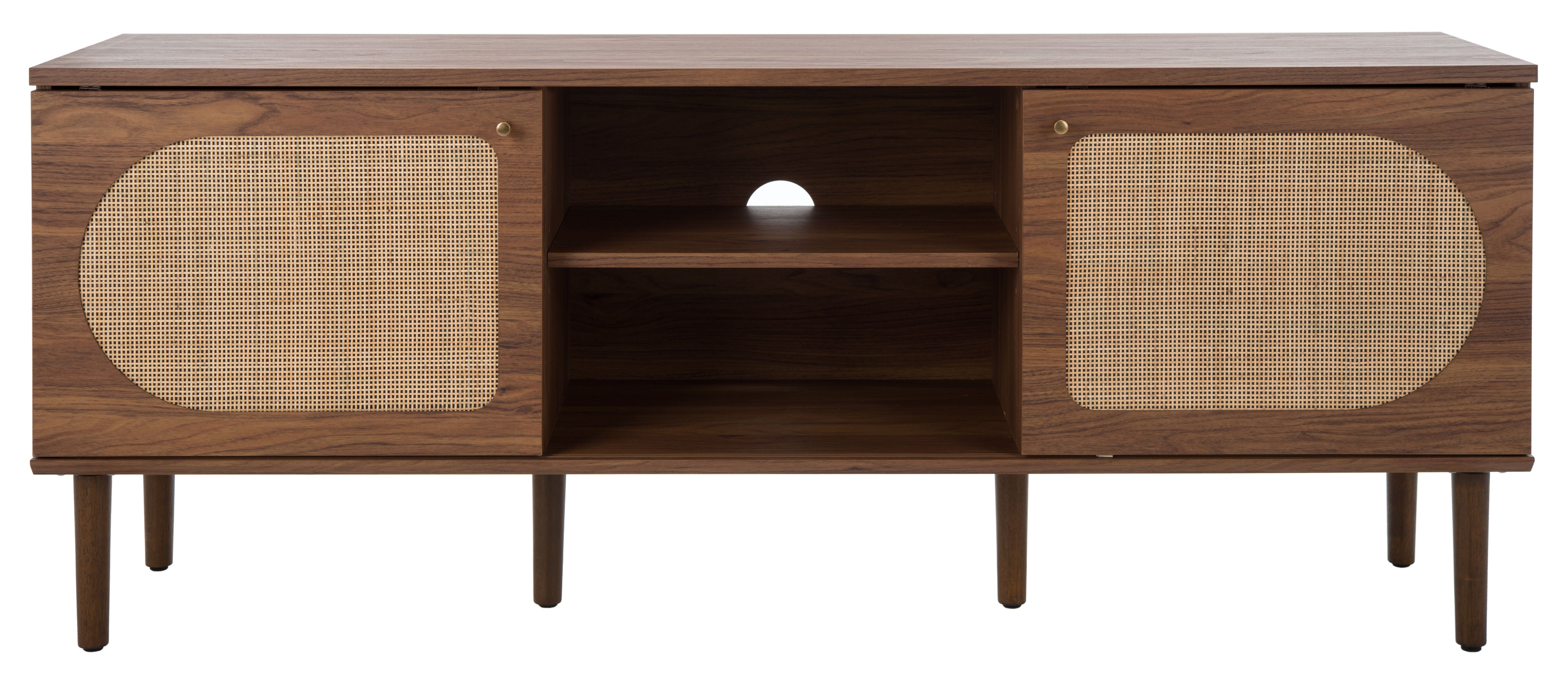 Claude 2 Door 2 Shelf Media Stand, MED9610 | Safavieh - Walnut