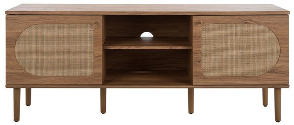 Claude 2 Door 2 Shelf Media Stand, MED9610 | Safavieh - Oak