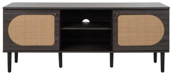 Claude 2 Door 2 Shelf Media Stand, MED9610 | Safavieh - Distressed Black