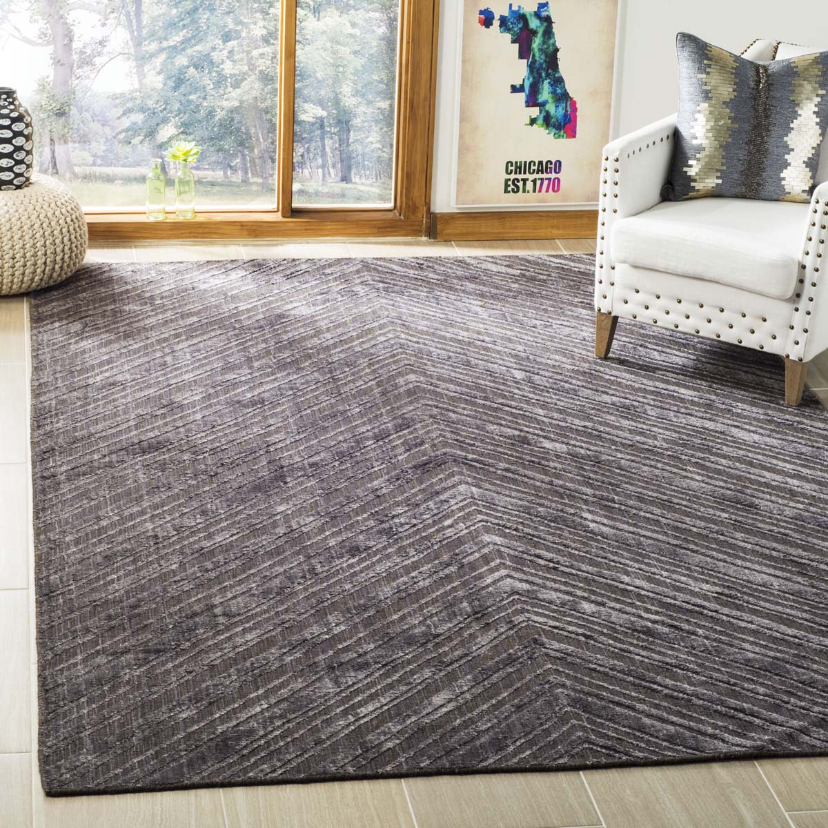 Mirage 854 Rug | Safavieh MIR854B - Charcoal